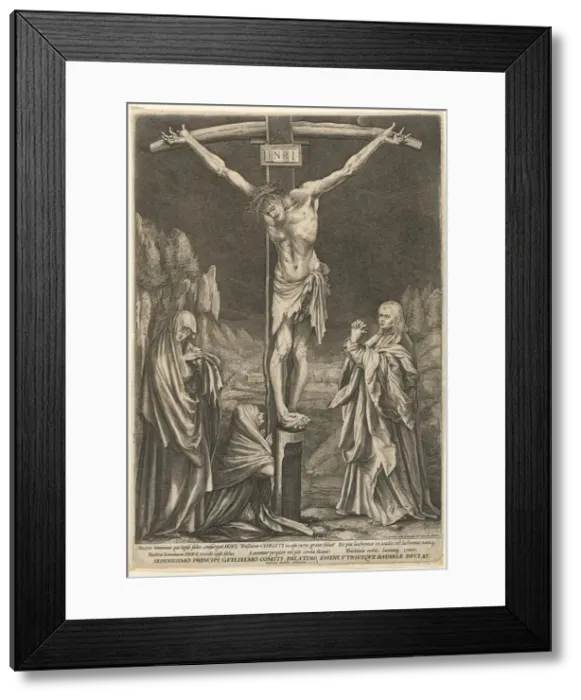 Framed Print : The Small Crucifixion, 1605. Creator: Raphael Sadeler Framed Print : The Small Crucifixion, 1605. Creator: Raphael Sadeler
