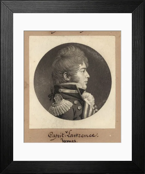 Framed Print : James Lawrence, 1810. Creator: Charles Balthazar Julien Fevret de Saint-Memin Framed Print : James Lawrence, 1810. Creator: Charles Balthazar Julien Fevret de Saint-Memin