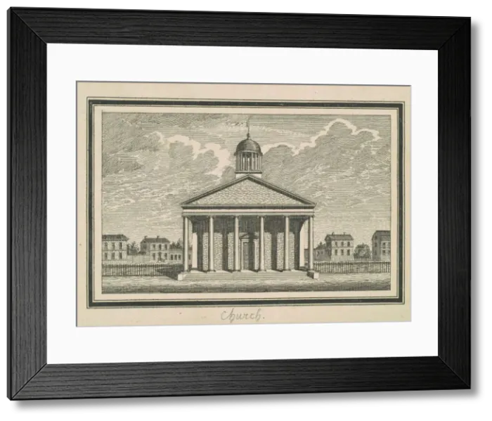 Framed Print : Esperanza, Church, 1795. Creator: Charles Balthazar Julien Fevret de Saint-Mé Framed Print : Esperanza, Church, 1795. Creator: Charles Balthazar Julien Fevret de Saint-Mé
