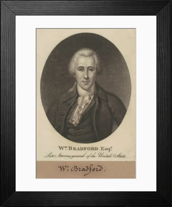 Framed Print : William Bradford, 1800. Creator: Charles Balthazar Julien Fevret de Saint-Memin Framed Print : William Bradford, 1800. Creator: Charles Balthazar Julien Fevret de Saint-Memin