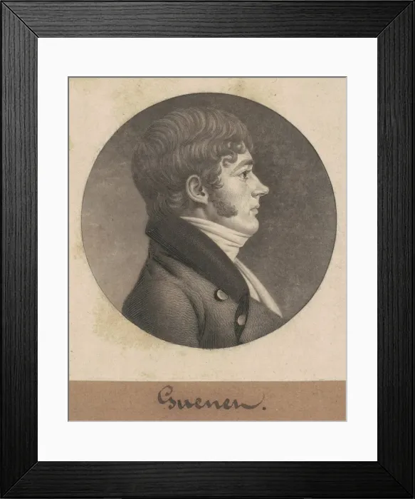 Framed Print : Guenet, 1803. Creator: Charles Balthazar Julien Fevret de Saint-Memin Framed Print : Guenet, 1803. Creator: Charles Balthazar Julien Fevret de Saint-Memin