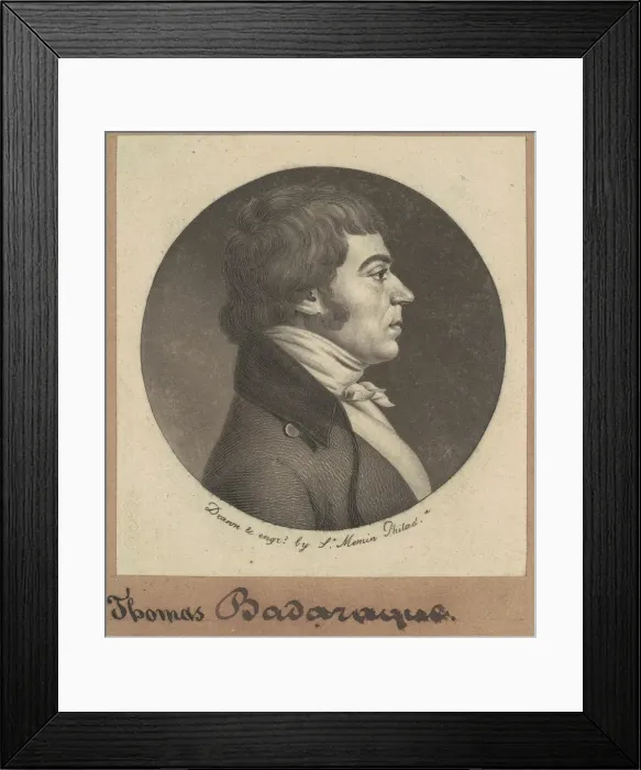 Framed Print : Thomas Badaraque, 1800. Creator: Charles Balthazar Julien Fevret de Saint-Memin Framed Print : Thomas Badaraque, 1800. Creator: Charles Balthazar Julien Fevret de Saint-Memin
