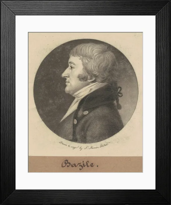 Framed Print : Bazile, 1801. Creator: Charles Balthazar Julien Fevret de Saint-Memin Framed Print : Bazile, 1801. Creator: Charles Balthazar Julien Fevret de Saint-Memin