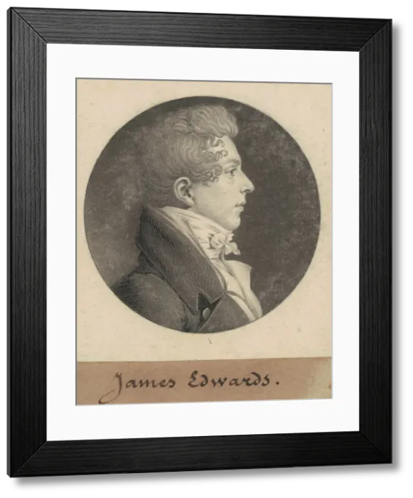 Framed Print : James Edwards, 1809. Creator: Charles Balthazar Julien Fevret de Saint-Memin Framed Print : James Edwards, 1809. Creator: Charles Balthazar Julien Fevret de Saint-Memin