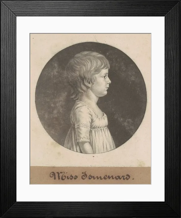 Framed Print : Miss Ismenard, 1805. Creator: Charles Balthazar Julien Fevret de Saint-Memin Framed Print : Miss Ismenard, 1805. Creator: Charles Balthazar Julien Fevret de Saint-Memin