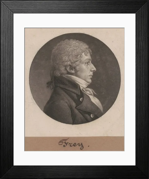 Framed Print : Frey, 1805. Creator: Charles Balthazar Julien Fevret de Saint-Memin Framed Print : Frey, 1805. Creator: Charles Balthazar Julien Fevret de Saint-Memin