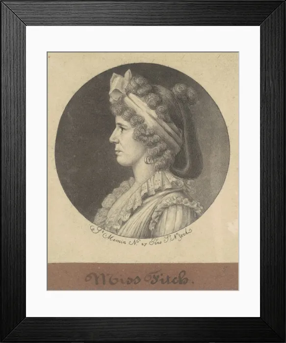 Framed Print : Miss Fitch, 1797. Creator: Charles Balthazar Julien Fevret de Saint-Memin Framed Print : Miss Fitch, 1797. Creator: Charles Balthazar Julien Fevret de Saint-Memin