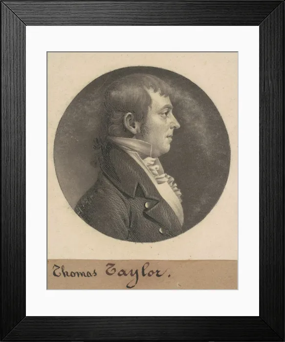 Framed Print : Thomas Taylor, 1808. Creator: Charles Balthazar Julien Fevret de Saint-Memin Framed Print : Thomas Taylor, 1808. Creator: Charles Balthazar Julien Fevret de Saint-Memin