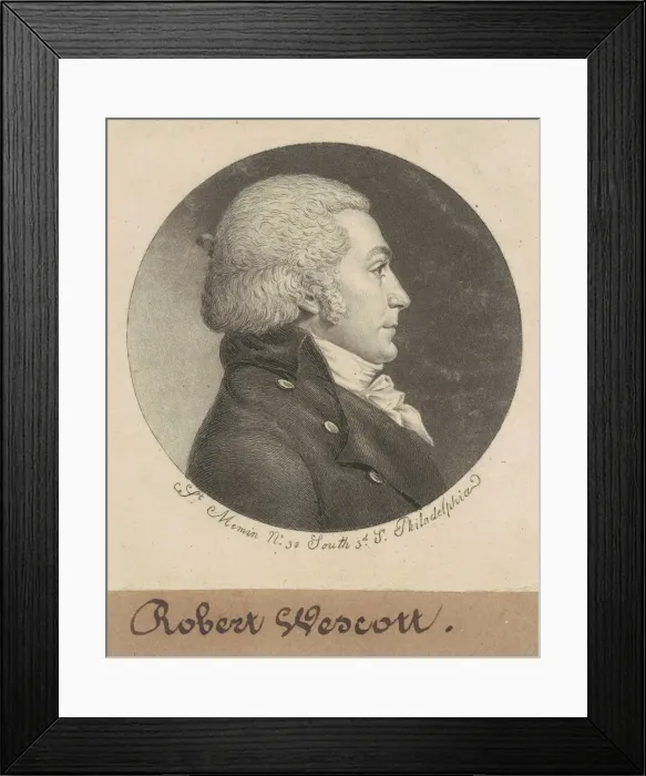 Framed Print : Robert Wescott, 1798. Creator: Charles Balthazar Julien Fevret de Saint-Memin Framed Print : Robert Wescott, 1798. Creator: Charles Balthazar Julien Fevret de Saint-Memin
