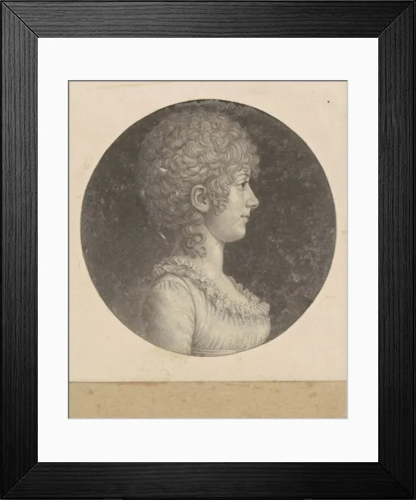 Framed Print : Margaret Polk, c. 1800. Creator: Charles Balthazar Julien Fevret de Saint-Memin Framed Print : Margaret Polk, c. 1800. Creator: Charles Balthazar Julien Fevret de Saint-Memin
