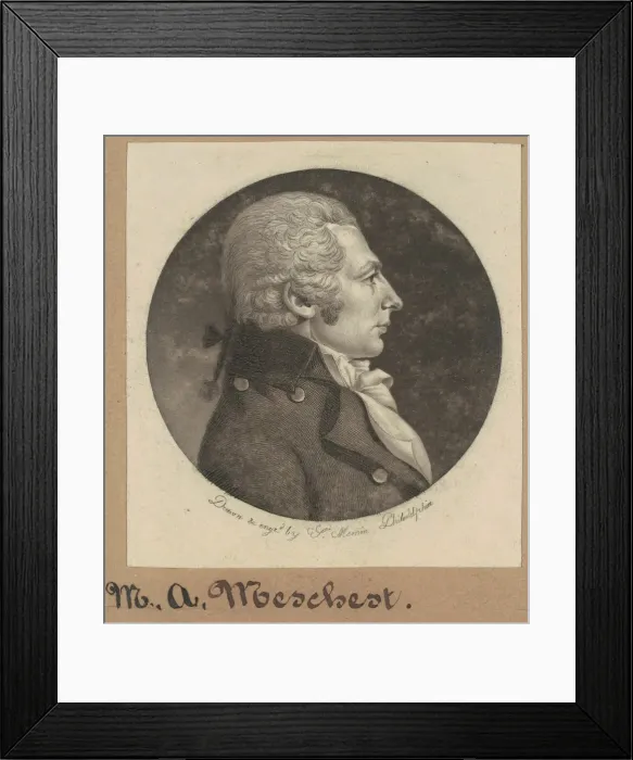 Framed Print : M. A. Meschert, 1800. Creator: Charles Balthazar Julien Fevret de Saint-Memin Framed Print : M. A. Meschert, 1800. Creator: Charles Balthazar Julien Fevret de Saint-Memin
