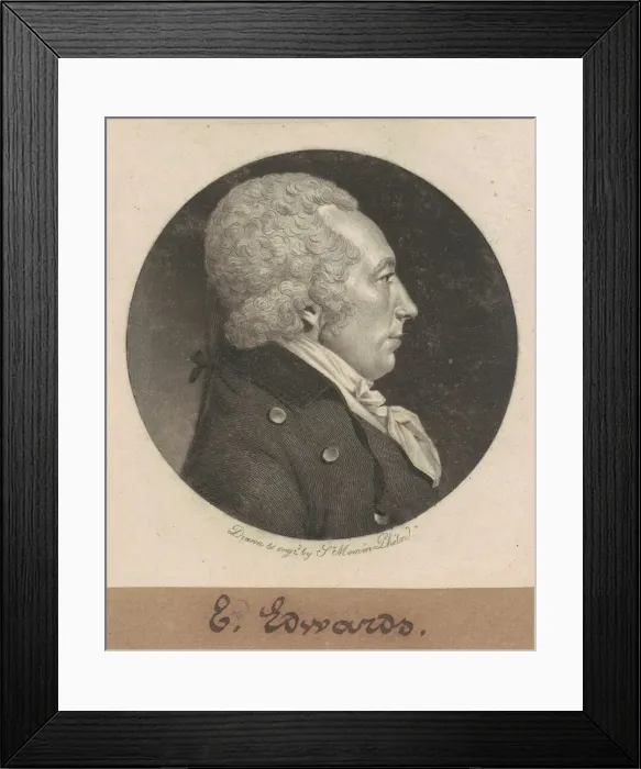 Framed Print : Edward Edwards, 1799. Creator: Charles Balthazar Julien Fevret de Saint-Memin Framed Print : Edward Edwards, 1799. Creator: Charles Balthazar Julien Fevret de Saint-Memin