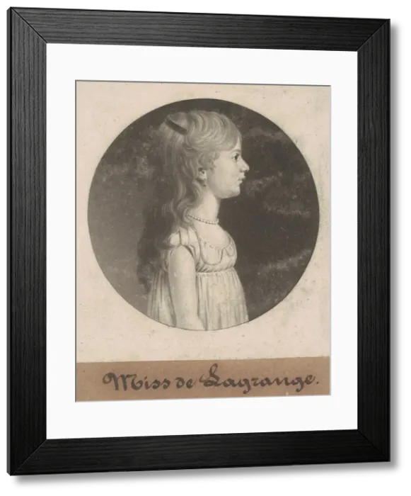 Framed Print : Miss de la Grange, 1802. Creator: Charles Balthazar Julien Fevret de Saint-Mé Framed Print : Miss de la Grange, 1802. Creator: Charles Balthazar Julien Fevret de Saint-Mé