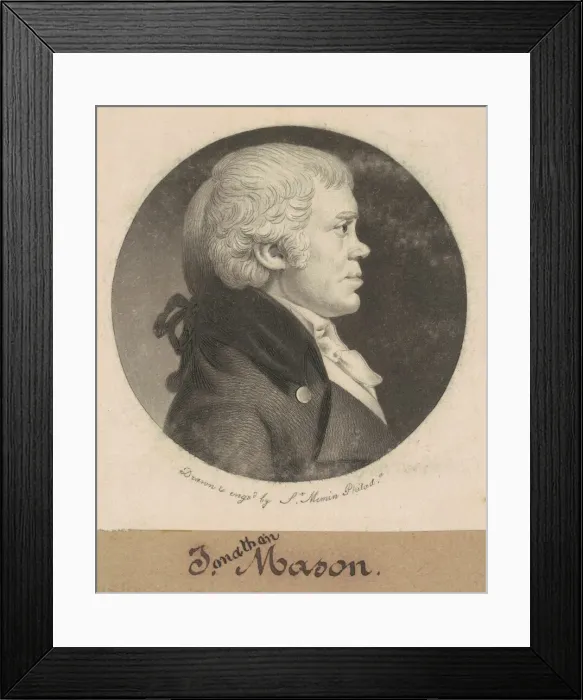 Framed Print : Jonathan Mason, 1800. Creator: Charles Balthazar Julien Fevret de Saint-Memin Framed Print : Jonathan Mason, 1800. Creator: Charles Balthazar Julien Fevret de Saint-Memin