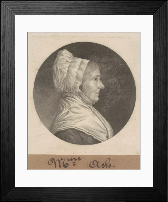 Framed Print : Mrs. Ash, 1807. Creator: Charles Balthazar Julien Fevret de Saint-Memin Framed Print : Mrs. Ash, 1807. Creator: Charles Balthazar Julien Fevret de Saint-Memin