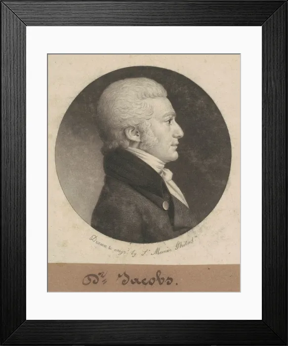 Framed Print : Dr. Jacobs, 1802. Creator: Charles Balthazar Julien Fevret de Saint-Memin Framed Print : Dr. Jacobs, 1802. Creator: Charles Balthazar Julien Fevret de Saint-Memin
