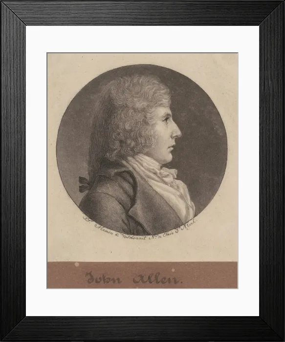 Framed Print : John Allen, 1796-1797. Creator: Charles Balthazar Julien Fevret de Saint-Memin Framed Print : John Allen, 1796-1797. Creator: Charles Balthazar Julien Fevret de Saint-Memin