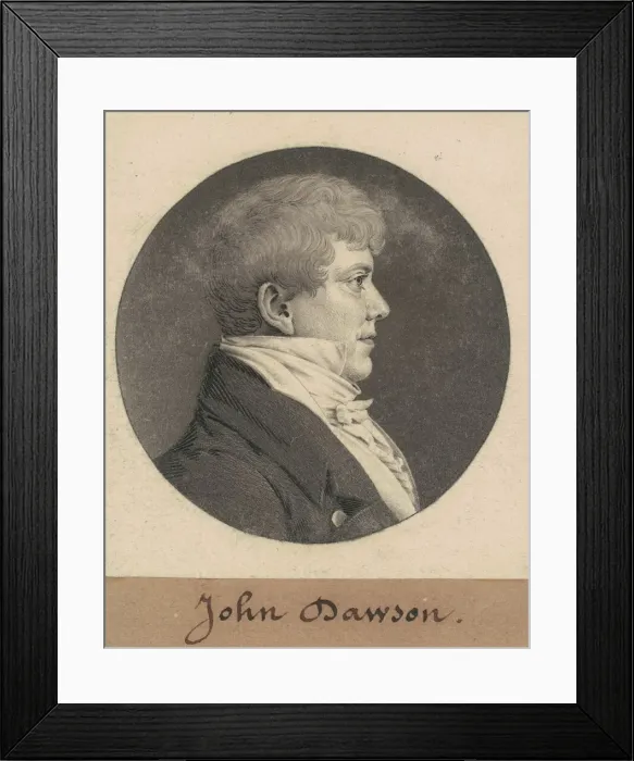 Framed Print : John Dawson, 1809. Creator: Charles Balthazar Julien Fevret de Saint-Memin Framed Print : John Dawson, 1809. Creator: Charles Balthazar Julien Fevret de Saint-Memin