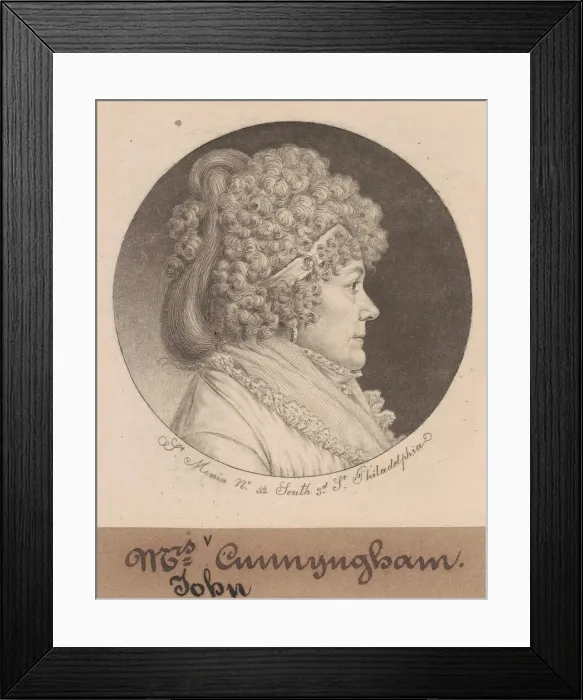 Framed Print : Mrs. Cunnyngham, 1798. Creator: Charles Balthazar Julien Fevret de Saint-Memin Framed Print : Mrs. Cunnyngham, 1798. Creator: Charles Balthazar Julien Fevret de Saint-Memin