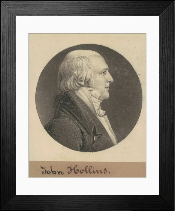 Framed Print : John Hollins, 1804. Creator: Charles Balthazar Julien Fevret de Saint-Memin Framed Print : John Hollins, 1804. Creator: Charles Balthazar Julien Fevret de Saint-Memin