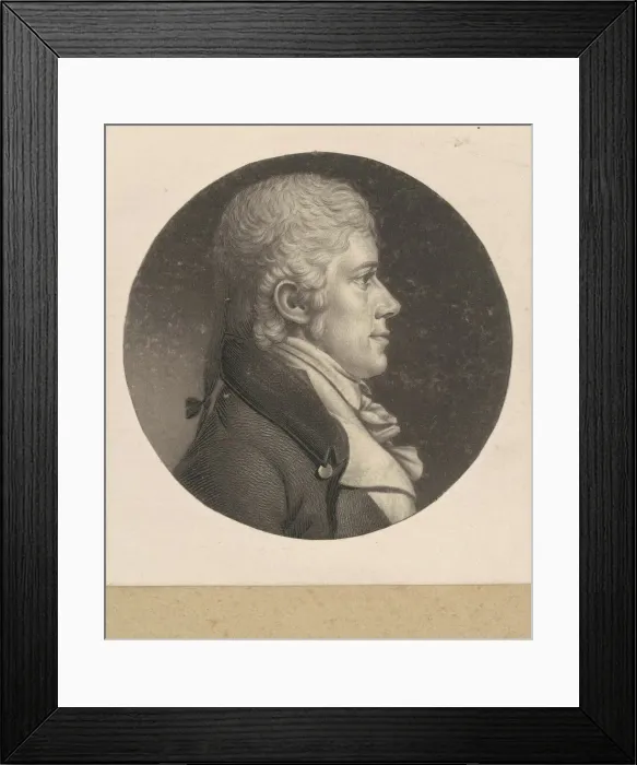 Framed Print : Mahlon Dickerson, 1802. Creator: Charles Balthazar Julien Fevret de Saint-Memin Framed Print : Mahlon Dickerson, 1802. Creator: Charles Balthazar Julien Fevret de Saint-Memin