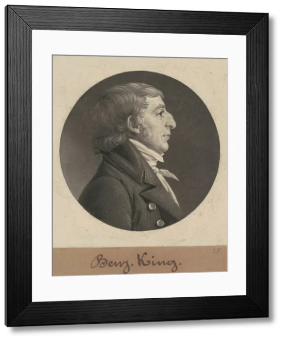 Framed Print : Benjamin King, 1806. Creator: Charles Balthazar Julien Fevret de Saint-Memin