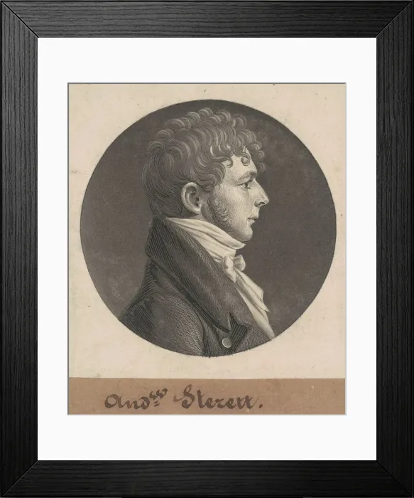 Framed Print : Andrew Sterett, 1803. Creator: Charles Balthazar Julien Fevret de Saint-Memin Framed Print : Andrew Sterett, 1803. Creator: Charles Balthazar Julien Fevret de Saint-Memin