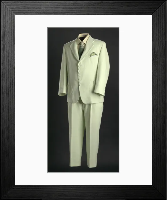 Framed Print : Suit, shirt, and handkerchief worn by Ira Tucker Sr. late 20th century Framed Print : Suit, shirt, and handkerchief worn by Ira Tucker Sr. late 20th century