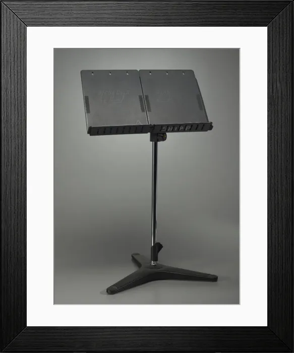 Framed Print : Music stand used by Ginger Smock, late 20th century. Creator: Belmonte