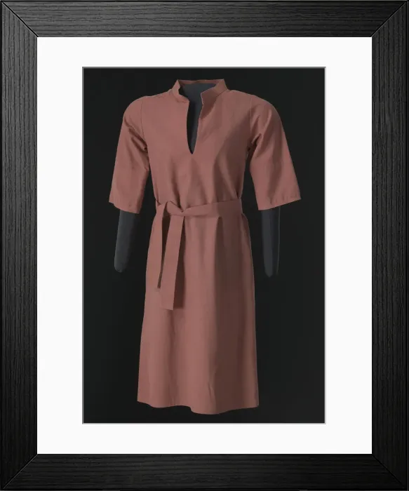 Framed Print : Rose pink shirt dress and belt designed by Arthur McGee, mid 20th-late 20th century Framed Print : Rose pink shirt dress and belt designed by Arthur McGee, mid 20th-late 20th century