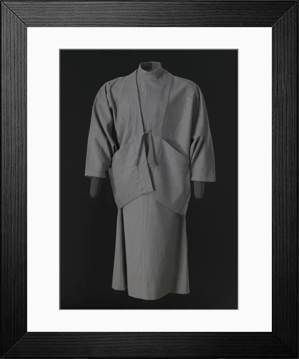 Framed Print : Grey pinstriped dress and jacket designed by Arthur McGee, mid 20th-late 20th century Framed Print : Grey pinstriped dress and jacket designed by Arthur McGee, mid 20th-late 20th century