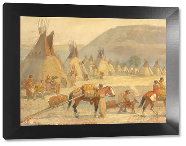 Blackfoot Camp Scene, late 19th-early 20th century. Creator: Edwin Willard Deming