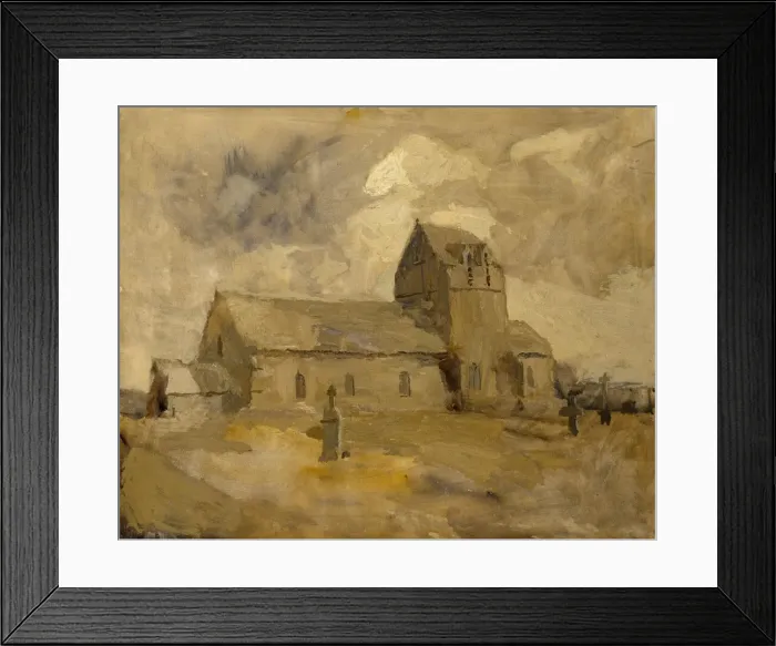 Framed Print : Village Church and Cemetery, Brittany, n. d. Creator: Frank Edwin Scott Framed Print : Village Church and Cemetery, Brittany, n. d. Creator: Frank Edwin Scott