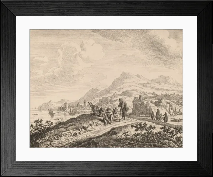 Framed Print : View of the River Rhine. Creator: Jan van Aken Framed Print : View of the River Rhine. Creator: Jan van Aken