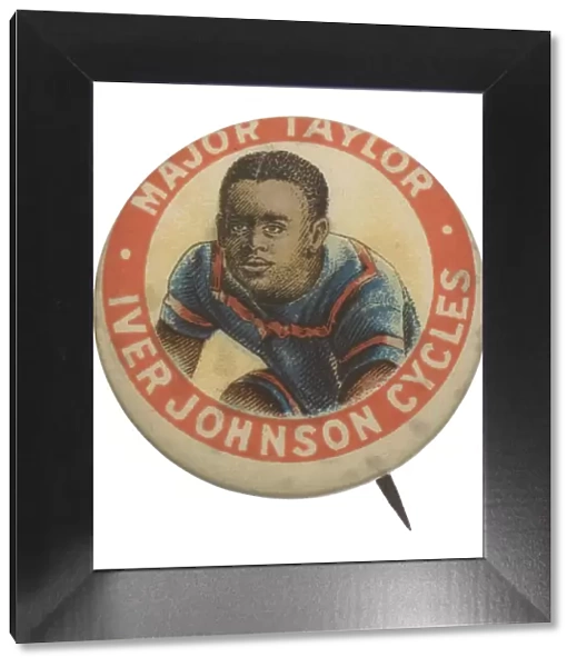 Pinback button featuring Marshall Major Taylor, ca. 1899. Creator: Unknown