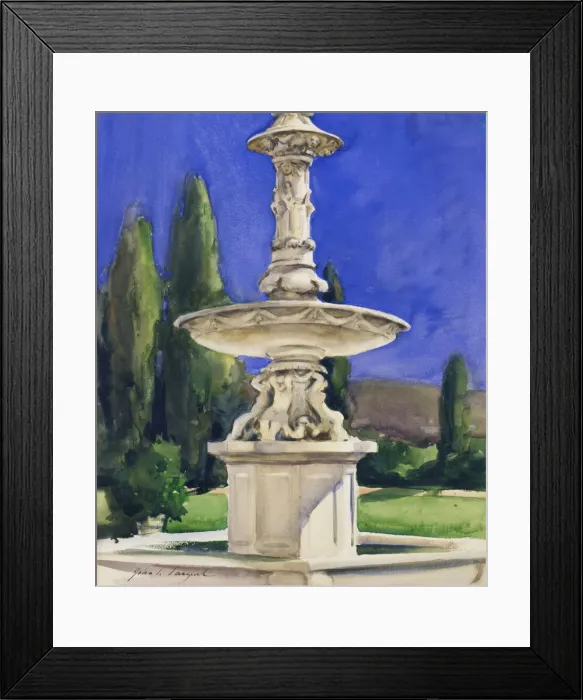 Framed Print : Marble Fountain in Italy, ca. 1907. Creator: John Singer Sargent Framed Print : Marble Fountain in Italy, ca. 1907. Creator: John Singer Sargent