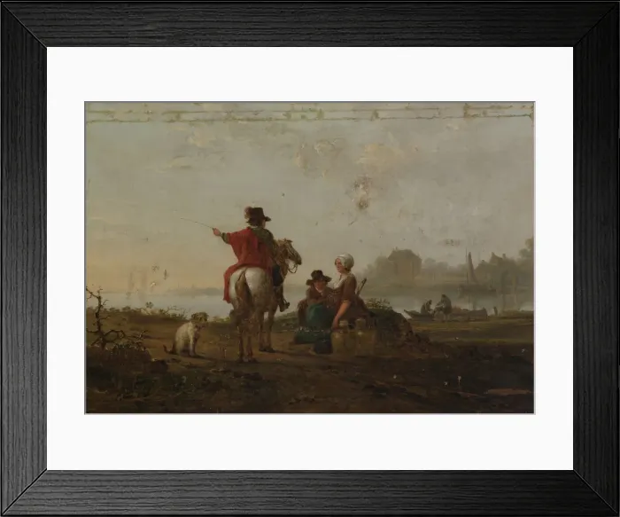 Framed Print : Dutch Landscape with Figures, late 18th-early 19th century. Creator: Jacob van Strij Framed Print : Dutch Landscape with Figures, late 18th-early 19th century. Creator: Jacob van Strij