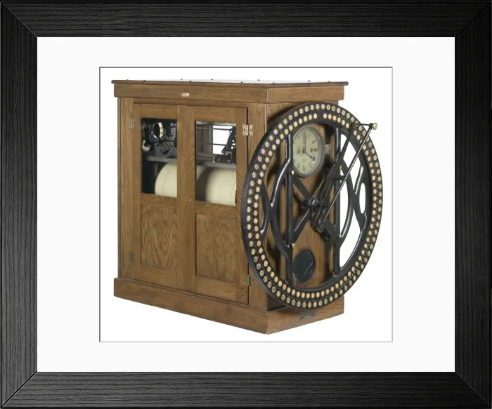 Framed Print : Time clock from the R. H. Boyd Publishing Corporation, ca. 1912 Framed Print : Time clock from the R. H. Boyd Publishing Corporation, ca. 1912