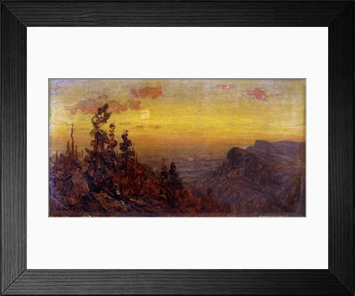 Framed Print : Indians at Campfire--Moon Rising, n. d. Creator: Sanford Robinson Gifford Framed Print : Indians at Campfire--Moon Rising, n. d. Creator: Sanford Robinson Gifford