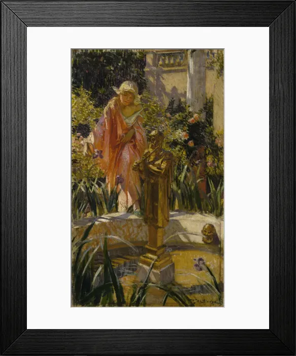 Framed Print : Stepping in the Fountain, ca. 1916. Creator: William de Leftwich Dodge Framed Print : Stepping in the Fountain, ca. 1916. Creator: William de Leftwich Dodge