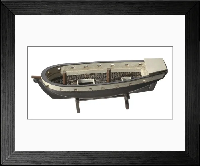 Framed Print : Folk art model of a slave ship on stand, 1890-1950. Creator: Unknown Framed Print : Folk art model of a slave ship on stand, 1890-1950. Creator: Unknown
