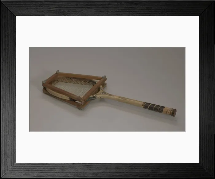 Framed Print : Tennis racquet and frame used by Althea Gibson, mid-late 20th century. Creator: Unknown Framed Print : Tennis racquet and frame used by Althea Gibson, mid-late 20th century. Creator: Unknown