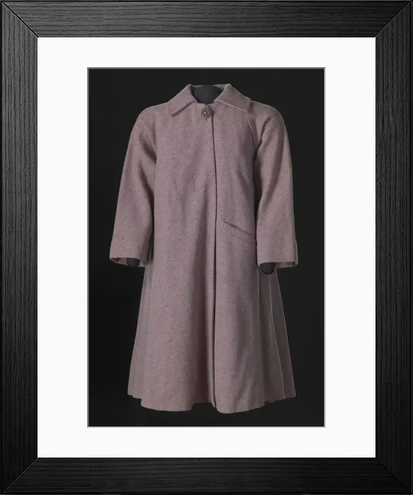 Framed Print : Lavender tweed swing coat designed by Arthur McGee, mid 20th-late 20th century Framed Print : Lavender tweed swing coat designed by Arthur McGee, mid 20th-late 20th century