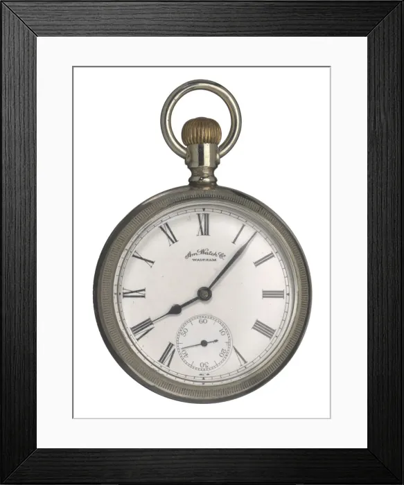 Framed Print : Pocket watch likely carried by Matthew Henson in 1908-9 Arctic expedition, 1888-1889 Framed Print : Pocket watch likely carried by Matthew Henson in 1908-9 Arctic expedition, 1888-1889