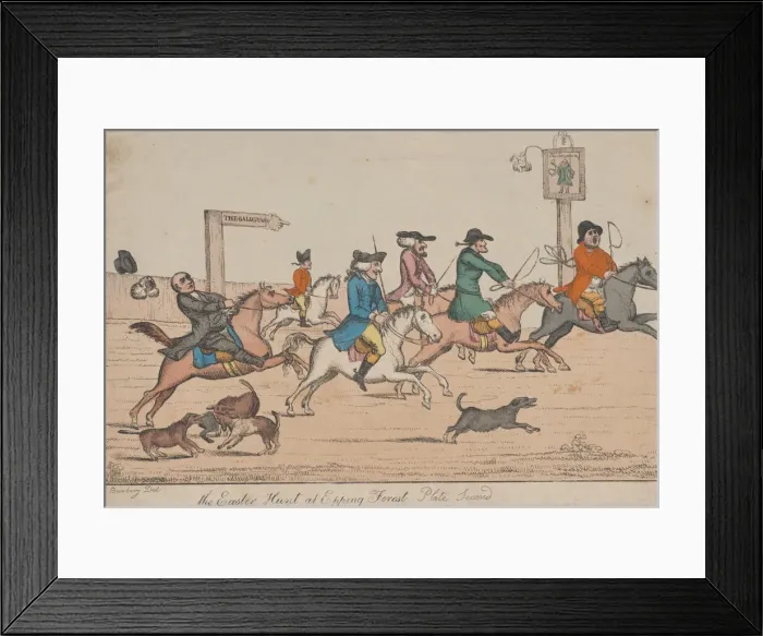 Framed Print : The Easter Hunt at Epping Forest, Plate Second, ca. 1810. Creator: Unknown Framed Print : The Easter Hunt at Epping Forest, Plate Second, ca. 1810. Creator: Unknown
