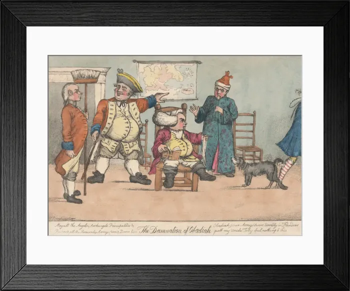 Framed Print : The Damnation of Obadiah (Tristram Shandy), 1800-20. Creator: Unknown