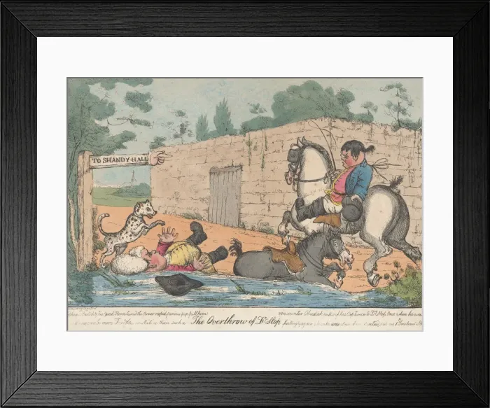 Framed Print : The Overthrow of Dr. Slop (Tristram Shandy), 1800-20. Creator: Unknown Framed Print : The Overthrow of Dr. Slop (Tristram Shandy), 1800-20. Creator: Unknown