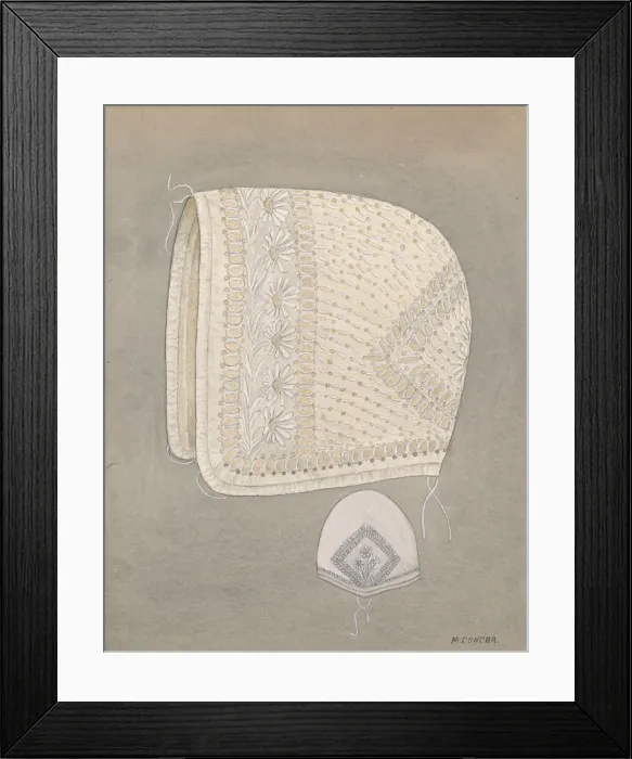 Framed Print : Babys Cap, c. 1937. Creator: Margaret Concha Framed Print : Babys Cap, c. 1937. Creator: Margaret Concha