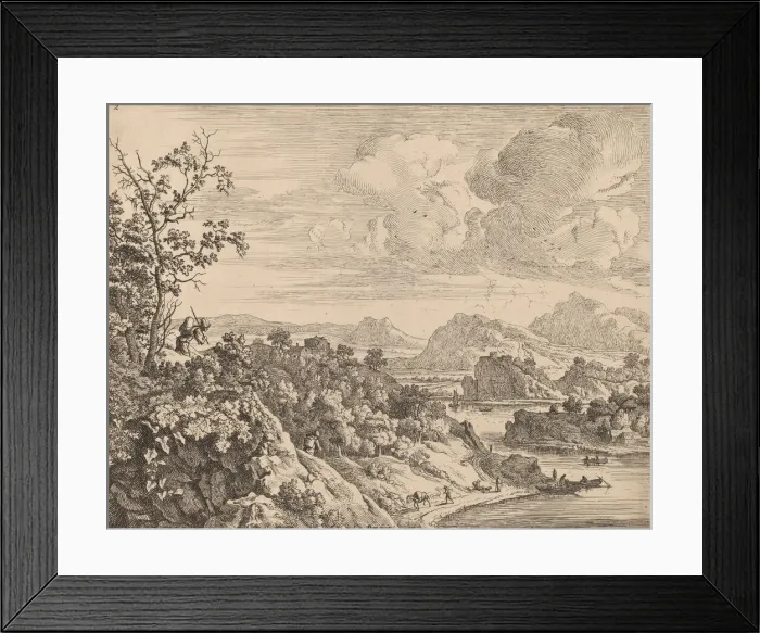 Framed Print : View of the River Rhine. Creator: Jan van Aken Framed Print : View of the River Rhine. Creator: Jan van Aken