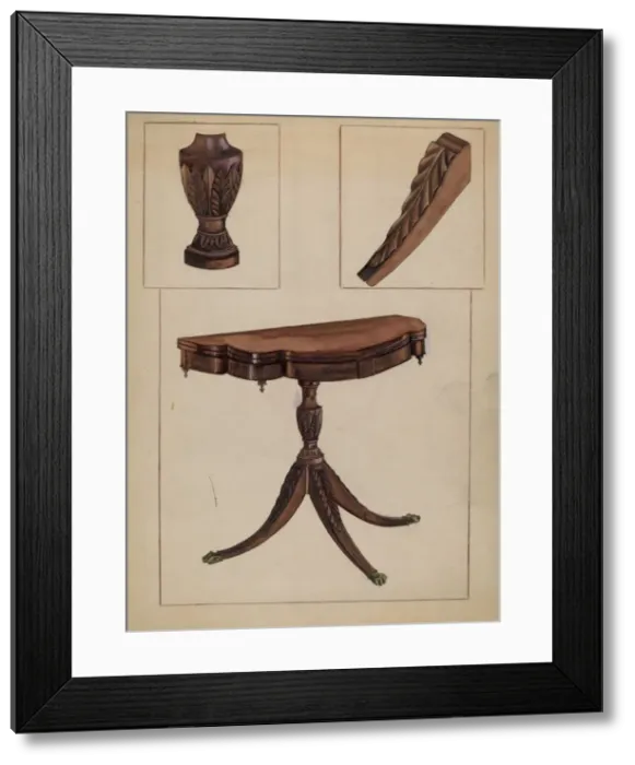 Framed Print : Card Table, c. 1936. Creator: Bessie Forman Framed Print : Card Table, c. 1936. Creator: Bessie Forman